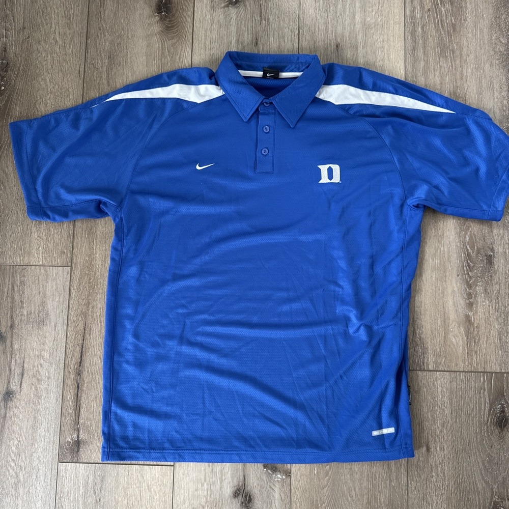 Duke Blue Devils Nike‎ Dri-fit Polo Shirt Mens Size Extra Large #899